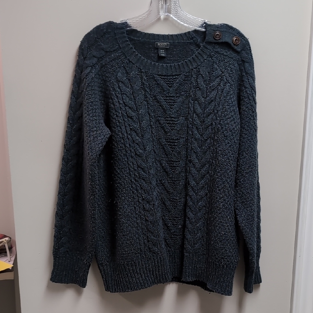 Roots Canada Textured Knit Sweater - Deep Teal